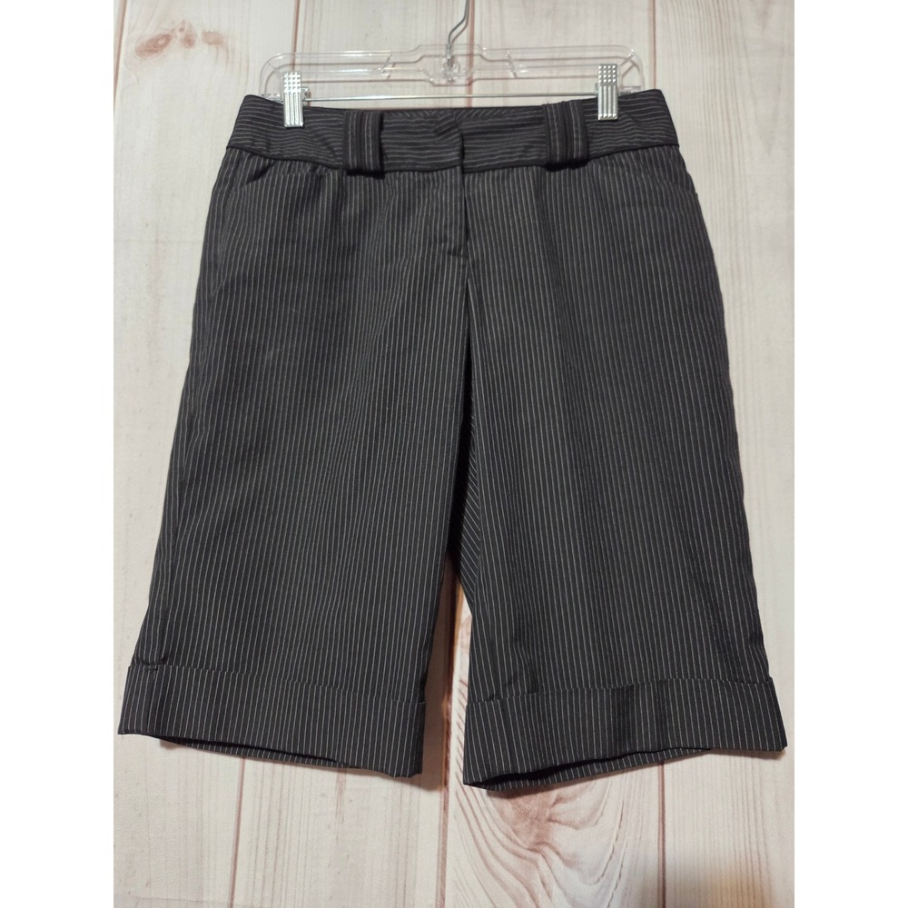 Apt 9 Womens Charcoal Pinstripe Capri Pants Size 6 Dressy Business Casual